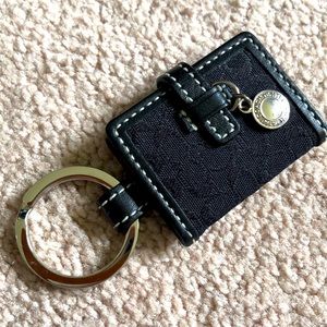 COACH BLACK SIGNATURE LOGO PHOTO BOOK PICTURE FRAME PURSE KEYCHAIN